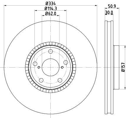 HELLA PAGID Тормозной диск 8DD 355 121-851